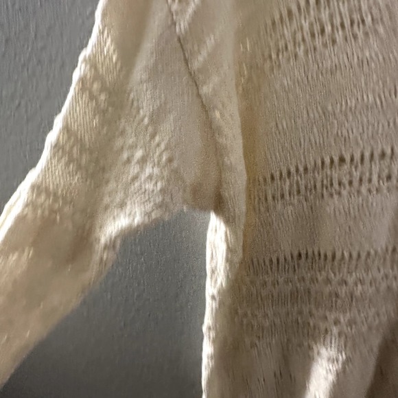 Free People Women's Hot Tropics Pullover Sweater Crochet Ivory Size Large - Picture 8 of 10